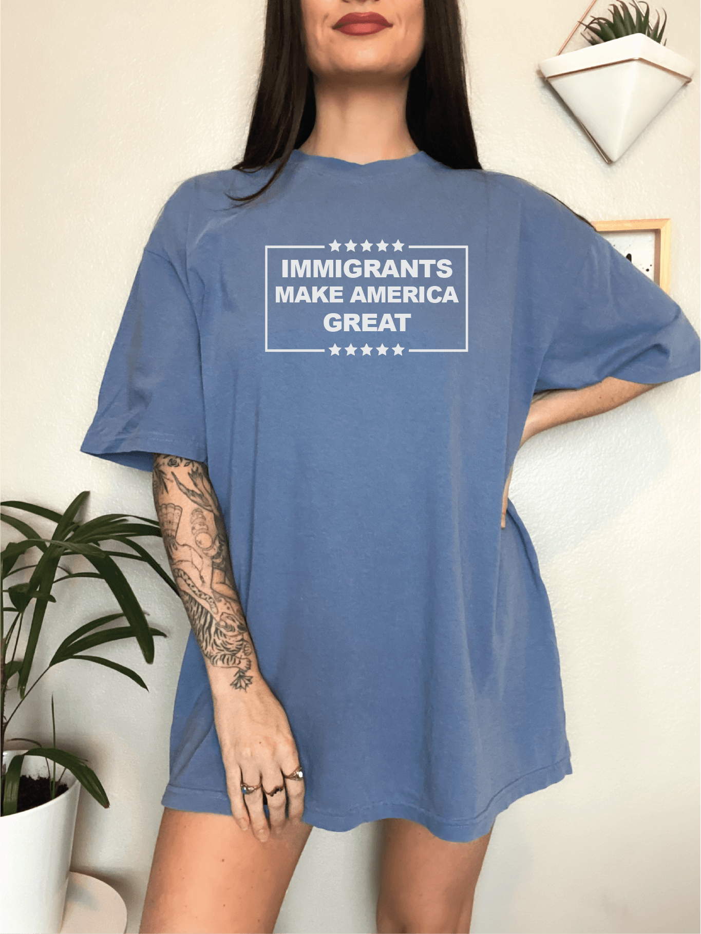 Immigrants Make America Great - Empowerment Statement Immigrant Activist Tee Screen Printed Unisex Shirt