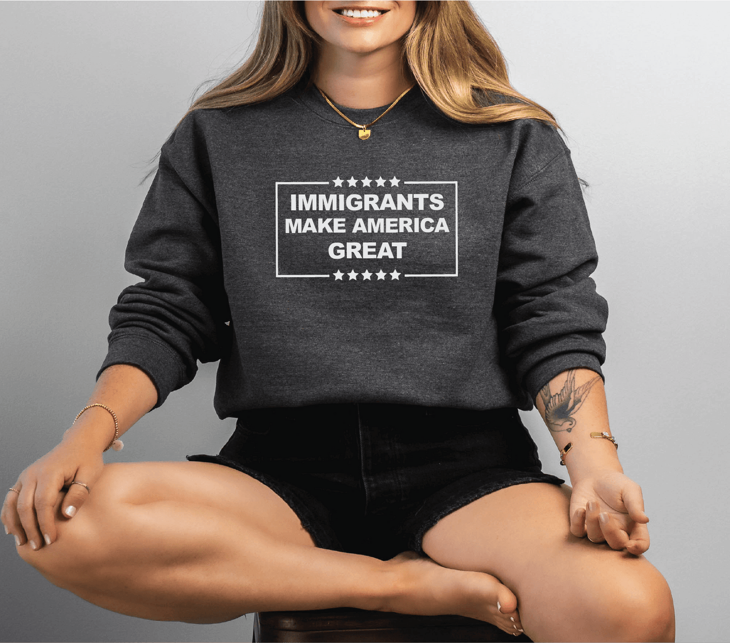 Immigrants Make America Great - Empowerment Statement Immigrant Activist Tee Screen Printed Unisex Shirt