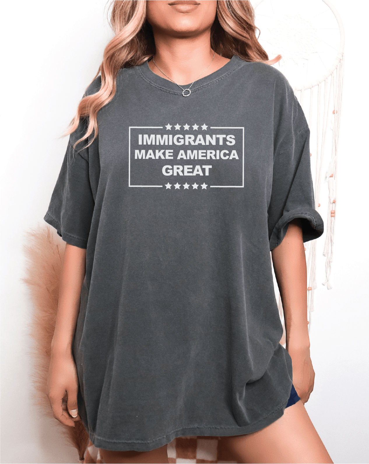 Immigrants Make America Great - Empowerment Statement Immigrant Activist Tee Screen Printed Unisex Shirt