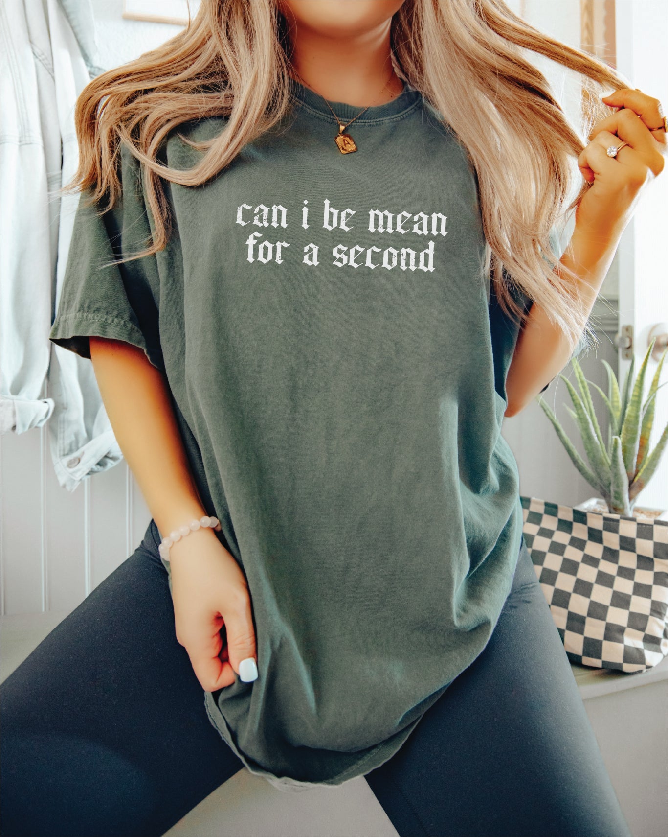 Can I be Mean for a Second, Funny Tee Screen Printed Unisex Shirt