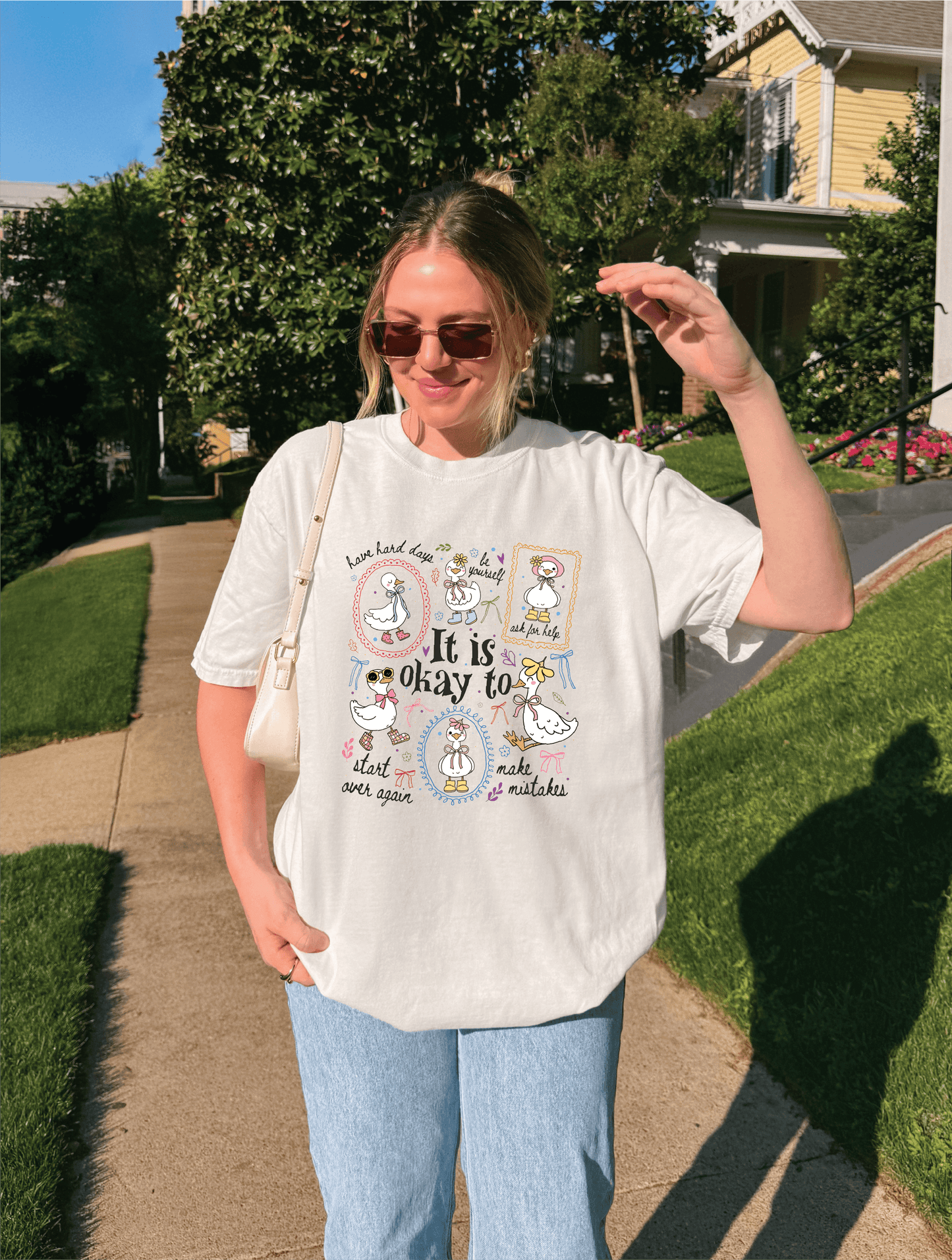 It's Okay To, Cute Goose Motivational Unisex Tee