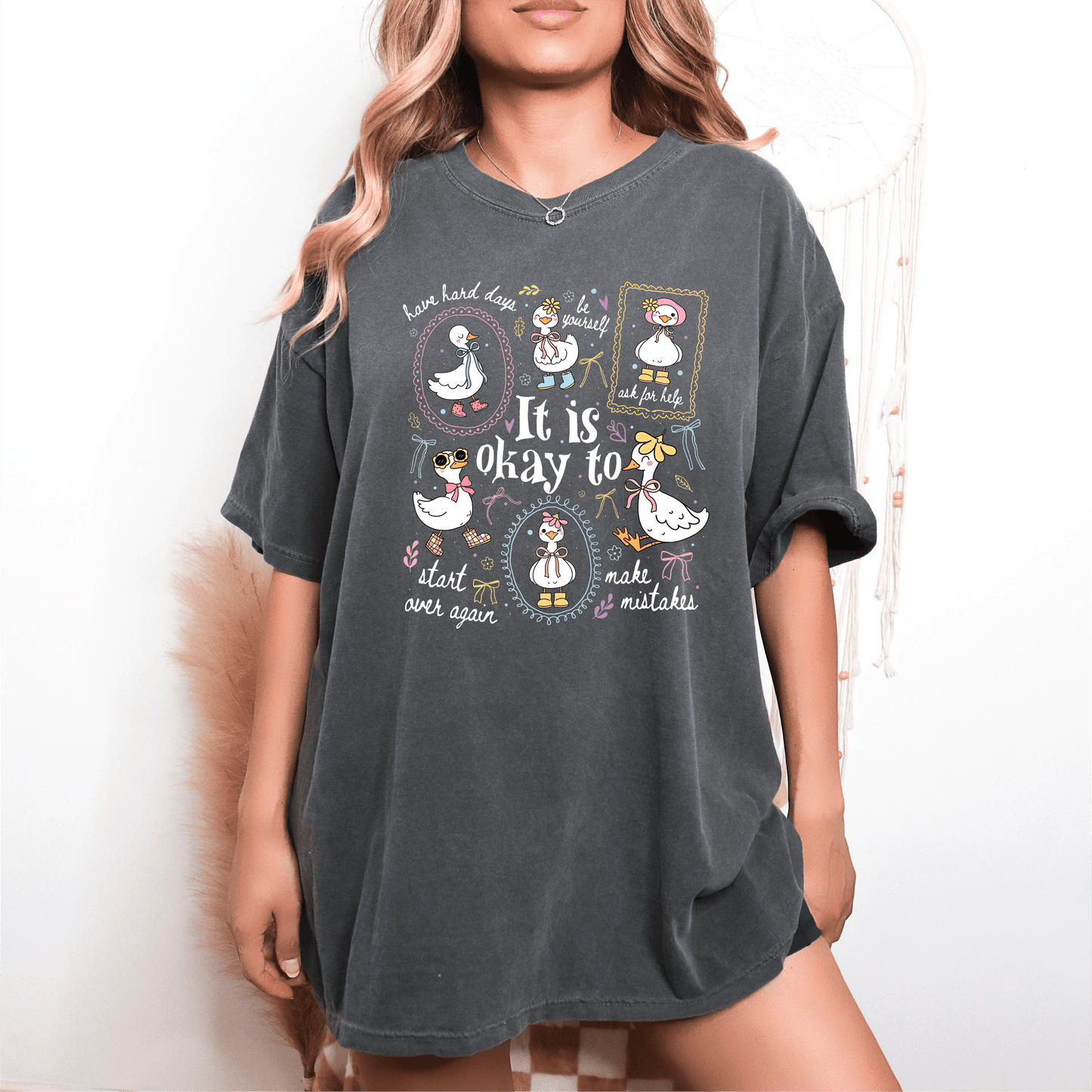 It's Okay To, Cute Goose Motivational Unisex Tee