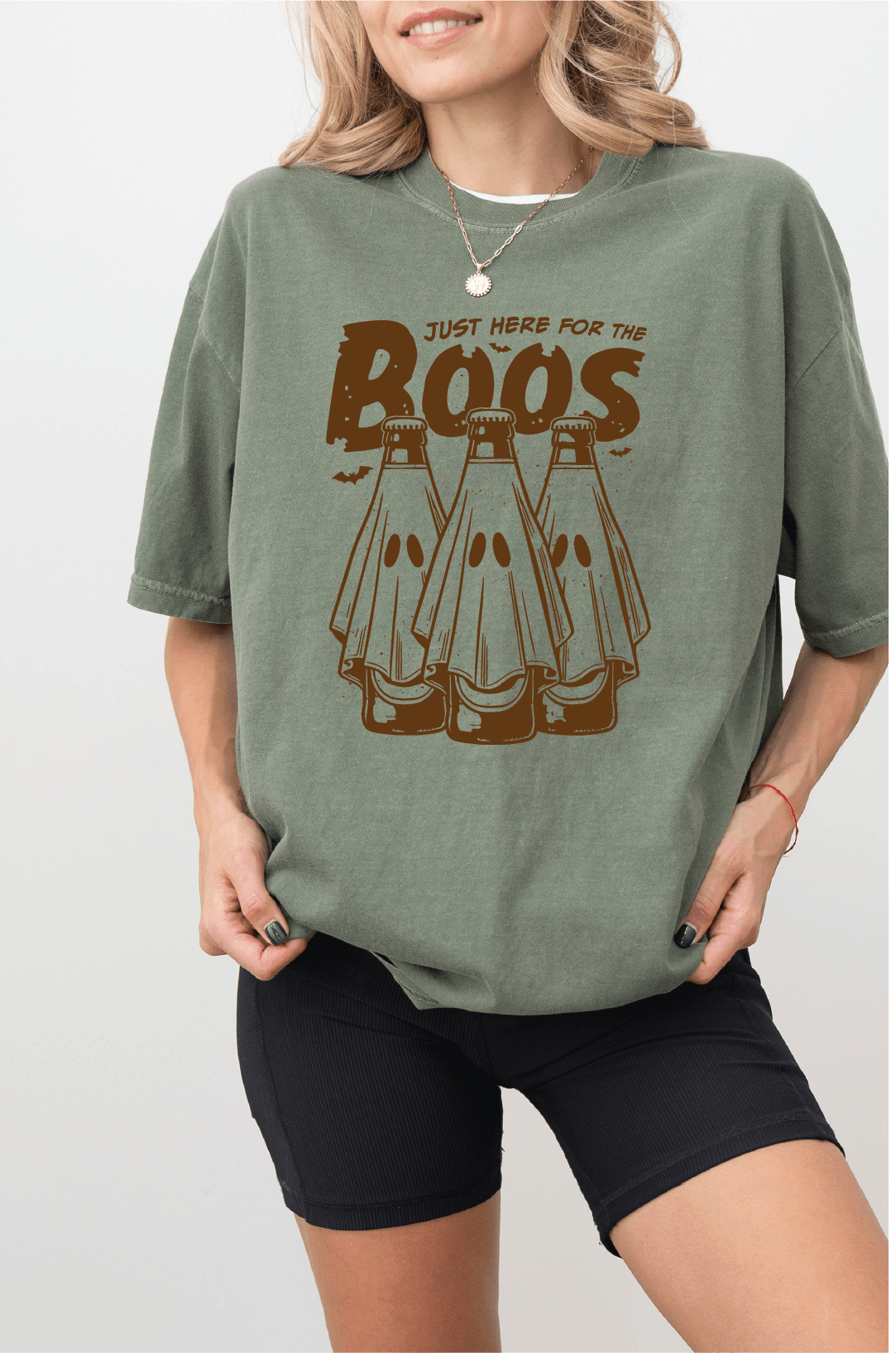 Here for the Boos Halloween Screen Printed Sweater, Comfort Colors Crewneck Shirt