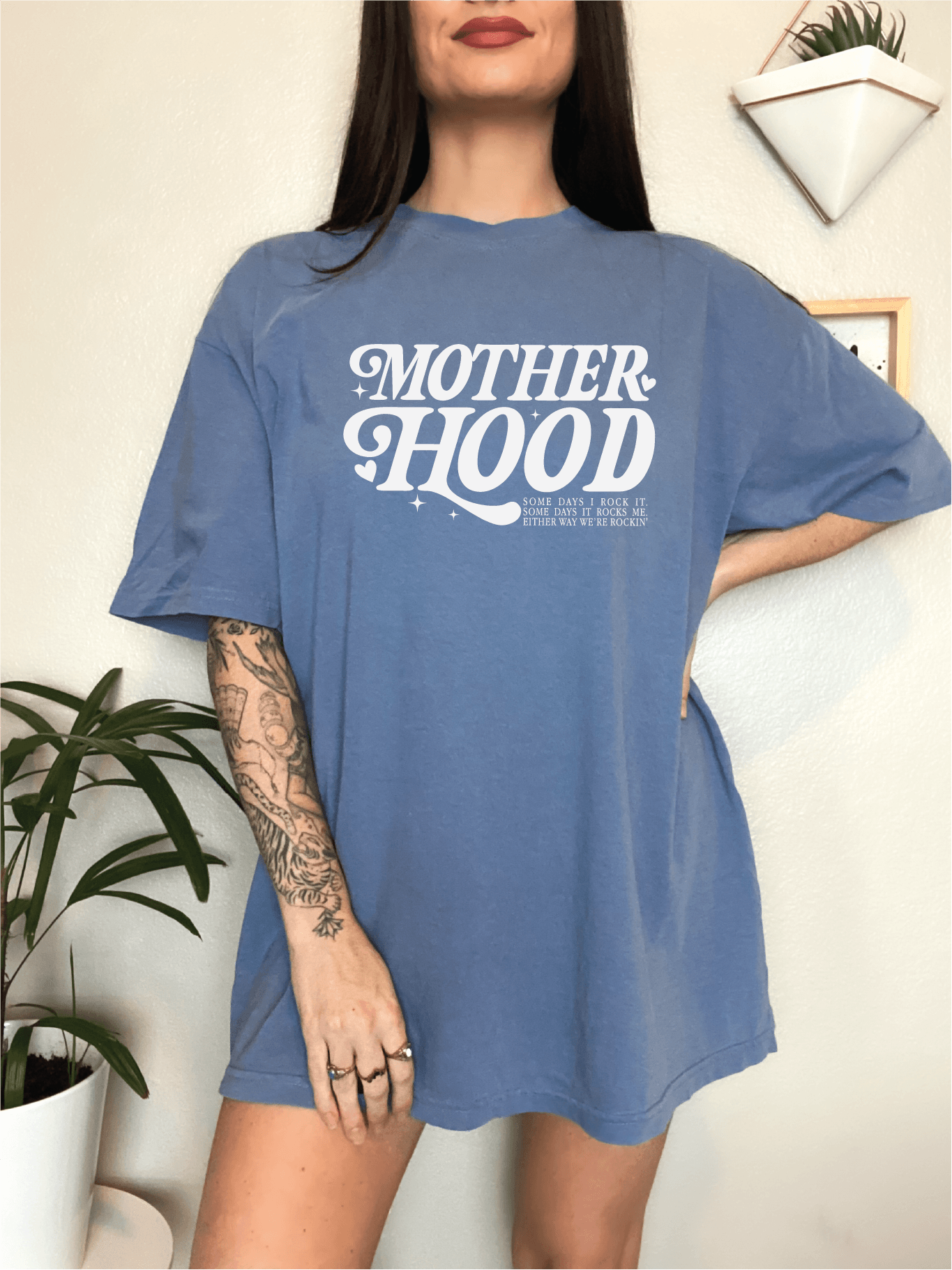 Motherhood, Some Days I Rock It, Mother's Day Screen Printed Unisex Shirt