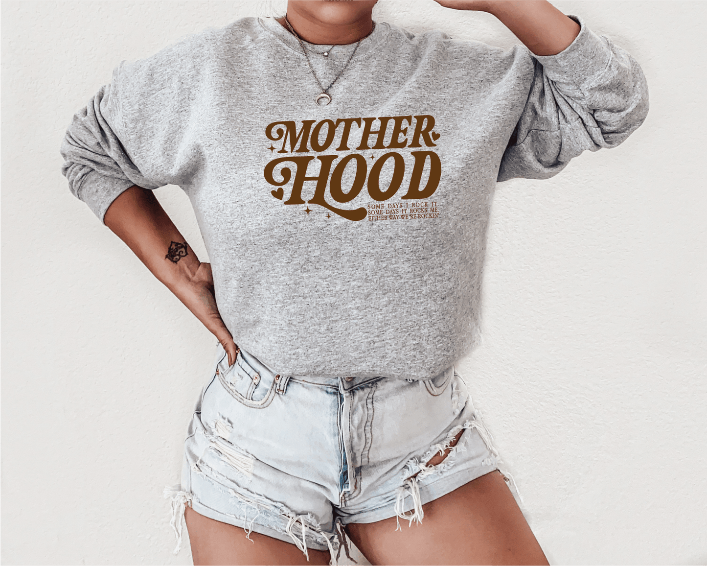 Motherhood, Some Days I Rock It, Mother's Day Screen Printed Unisex Shirt