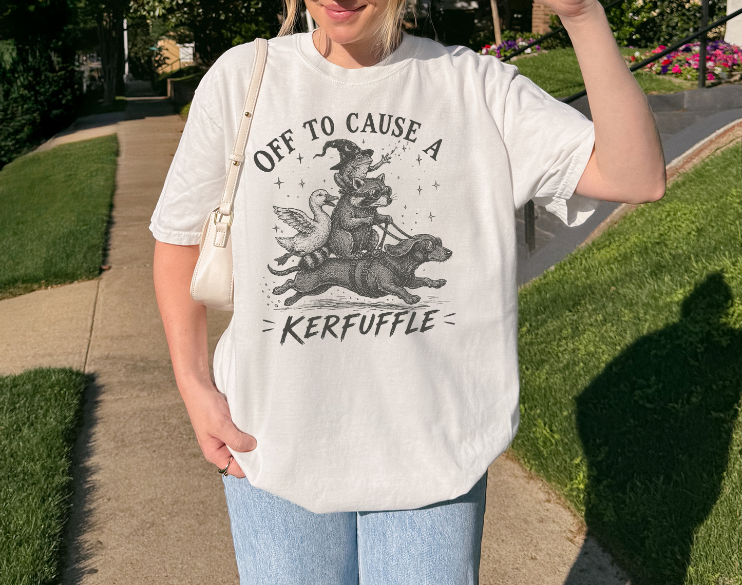 Off To Cause A Kerfuffle Funny Tee