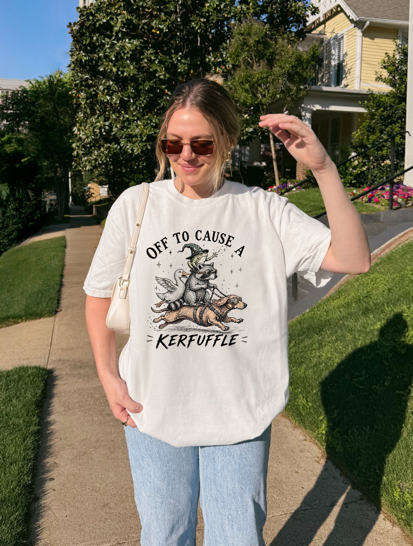 Off To Cause A Kerfuffle Funny Tee